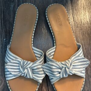 J. Crew Women's Sandals with Blue and White Stripes